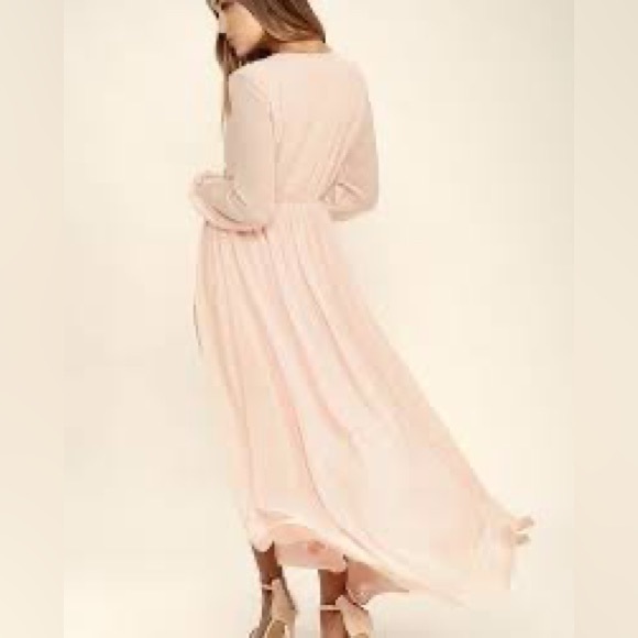 Lulus Wondrous Water Lilies Blush Pink Maxi Dress size Small - Picture 10 of 16